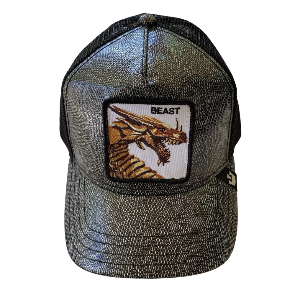 Goorin Bros The Farm Beast Dragon Trucker Hat Mesh Snapback Cap Adjustable Black